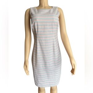 Lovely Talbots Women’s Sleeveless Fitted Striped Sheath dress Dress